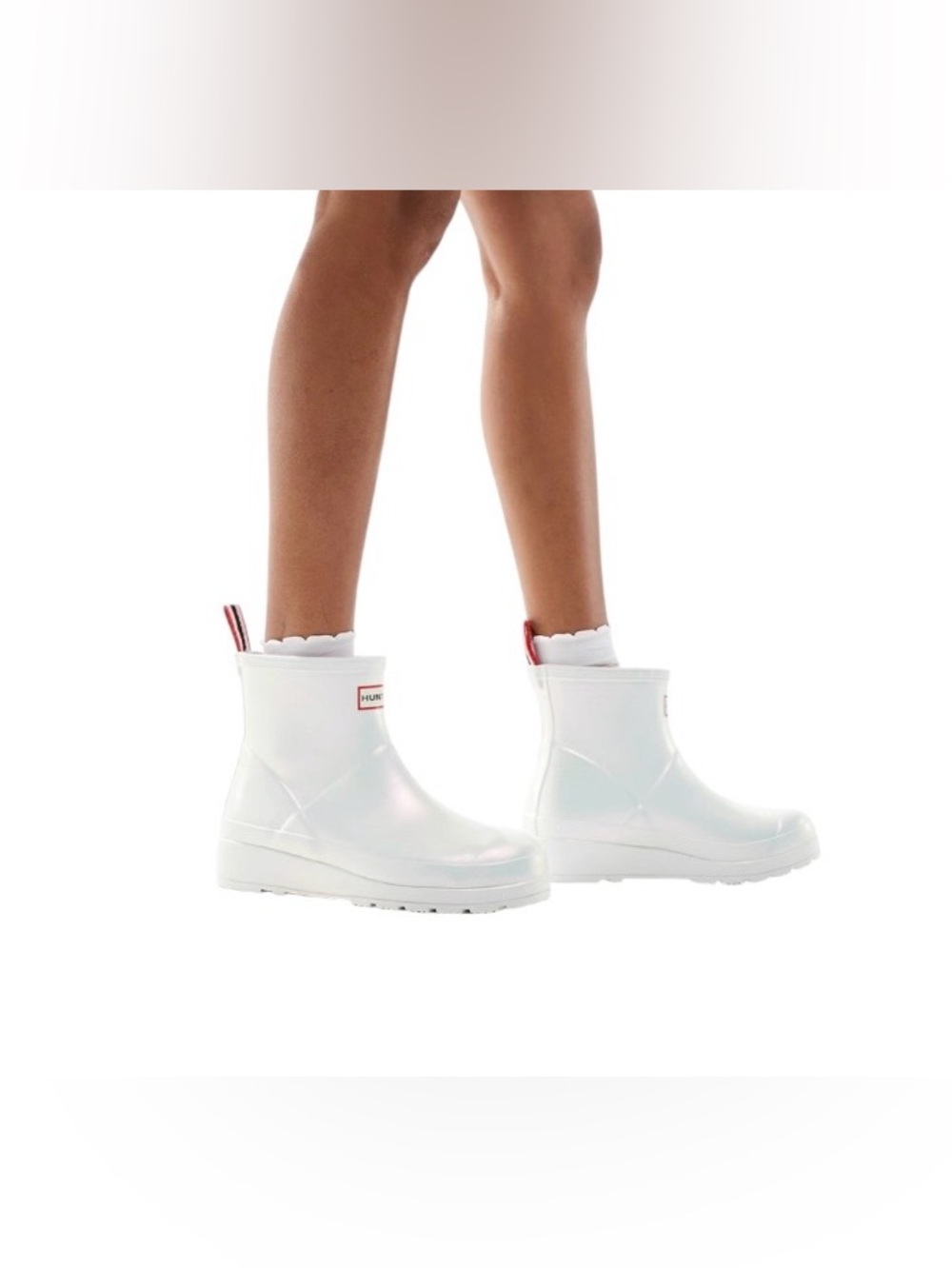 Hunter Women’s Original Play Short Boots Pearl White Size 8